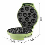 Electric Octopus Ball Maker with Non-Stick Plate, 1200W Compact Design for Homemade Takoyaki and Spherical Snacks, Perfect for Family Kitchens and Gatherings (Green) - Image 2