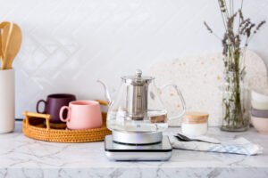 1.2L digital glass kettle and electric tea pot with infuser, 800W – product gallery image 1