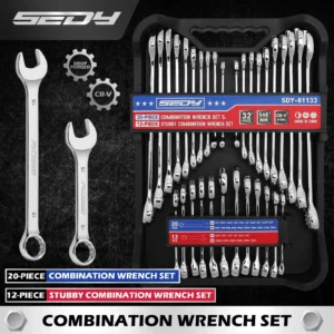 SEDY 32-piece SAE and metric combination wrench set – main product image