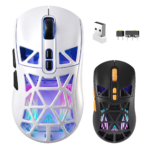 SOLAKAKA SM802 Pro white tri-mode RGB gaming mouse – product gallery image 1