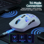 SOLAKAKA SM802 Pro white tri-mode RGB gaming mouse – product gallery image 6