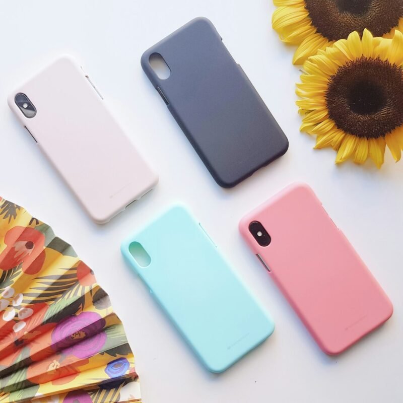 Assorted smartphone cases in different colours