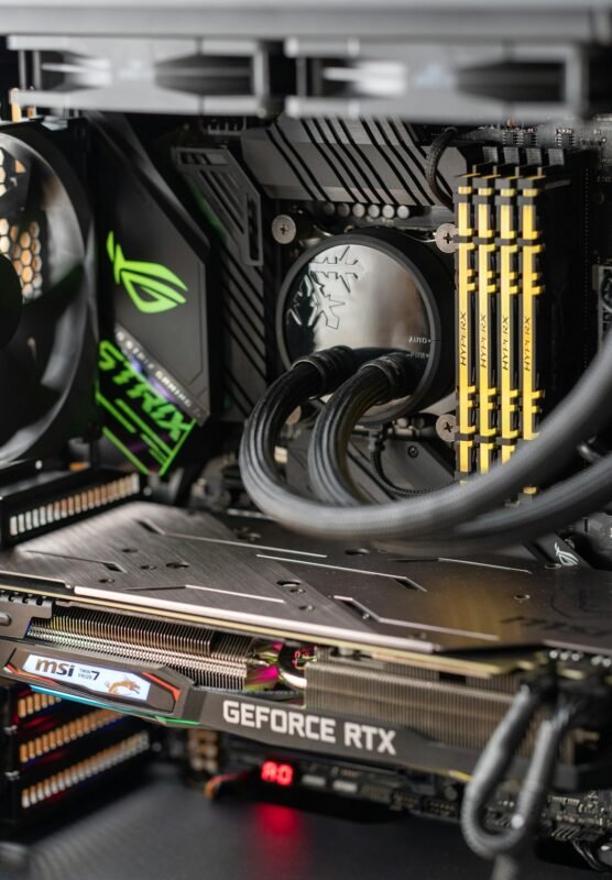 Close-up of desktop computer internals for a budget graphics card guide